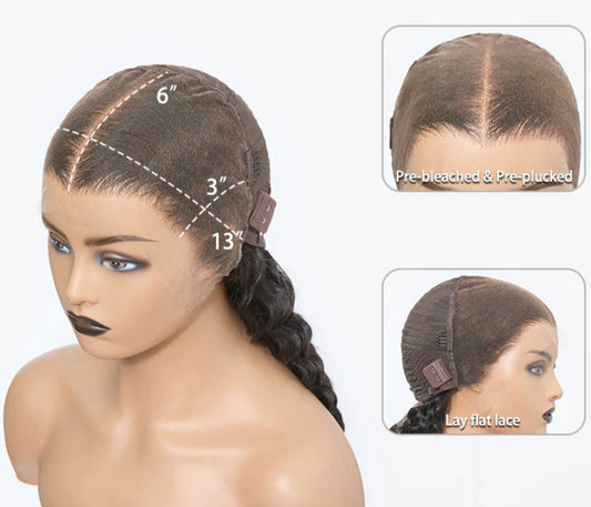 150% Density 13x6 PartingMax Glueless Lace Wigs 3D Cap Pre-bleached Lace Front Wig Body Wave