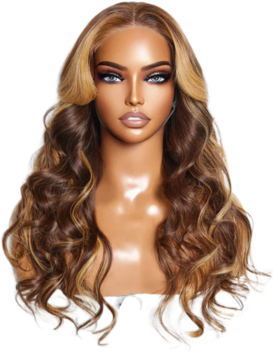 24 Inch Glueless 150% Density 5x5 Lace Closure Wig #4/27 Body Wave